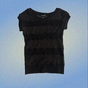 Wet Seal black lace tee - size S